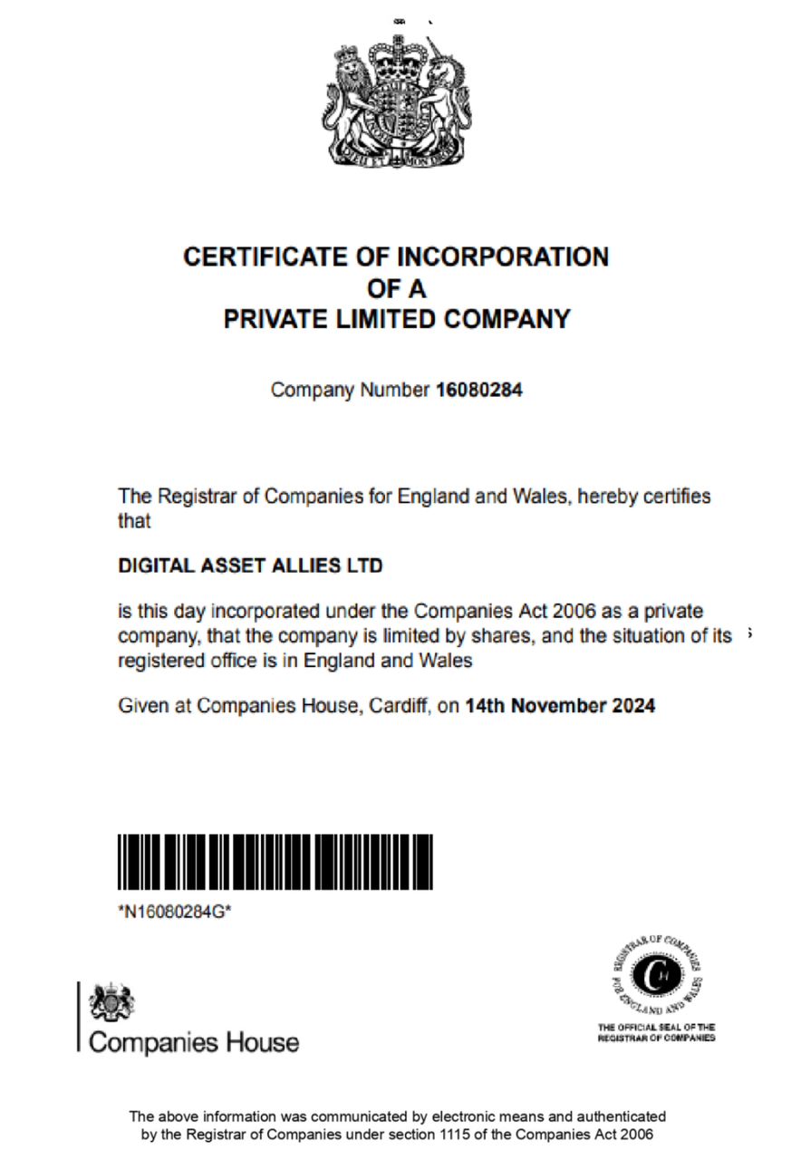 Certificate of Incorporation